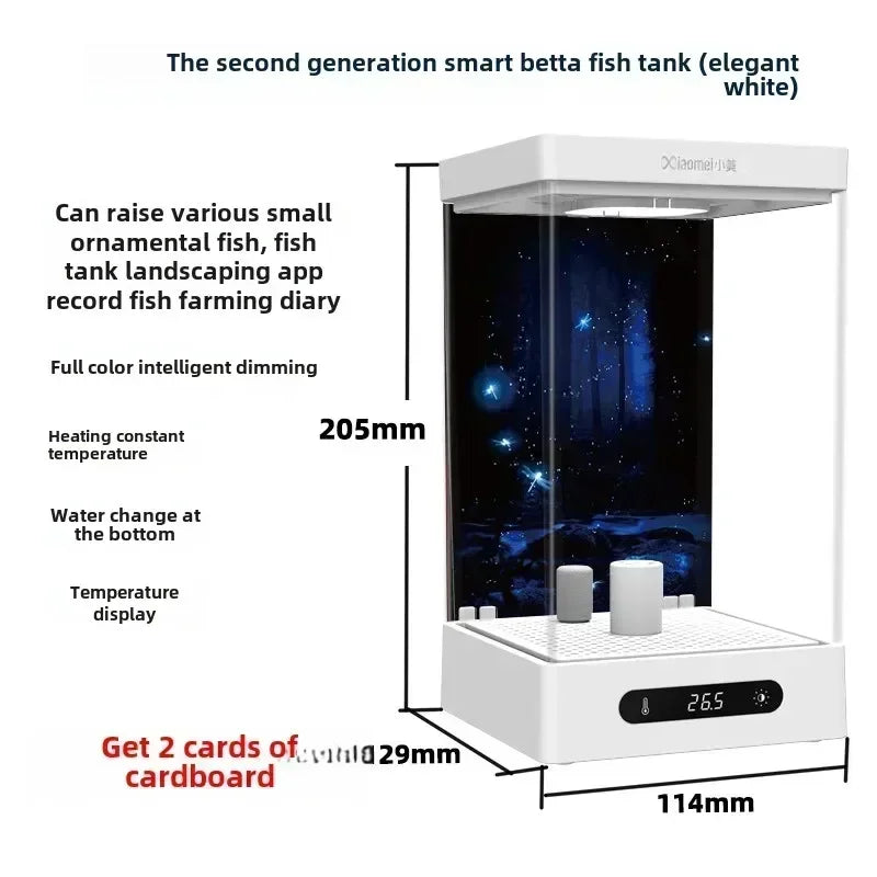 Betta Tank 2L Smart Self Circulating Desktop Aquarium Mini With Heater And LED Fall 2025 Desk Decor Low Maintenance
