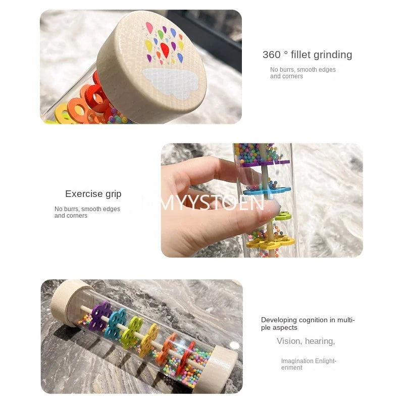 Wooden Rain Sound Pipe Toy - Fun Hourglass Music Shaker for Infants, Early Education Gift, Engaging Simulation Rain Sounds