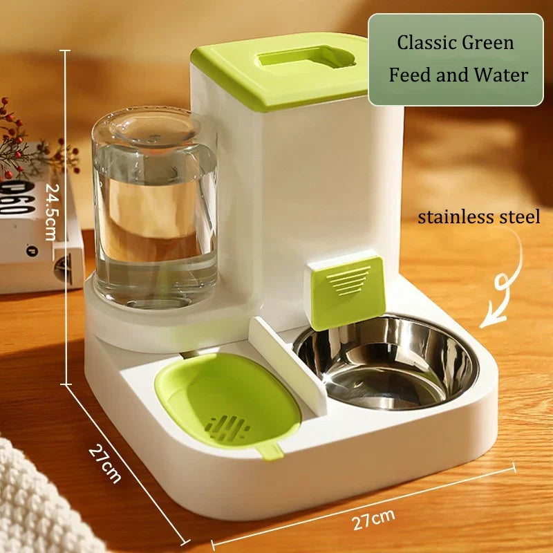 Automatic Pet Feeder Gravity Food And Water Dispenser Set No Batteries Hands Free Fall 2025 Easy Clean