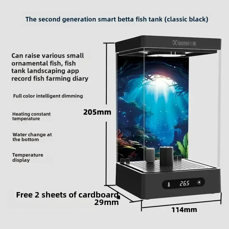 Betta Tank 2L Smart Self Circulating Desktop Aquarium Mini With Heater And LED Fall 2025 Desk Decor Low Maintenance