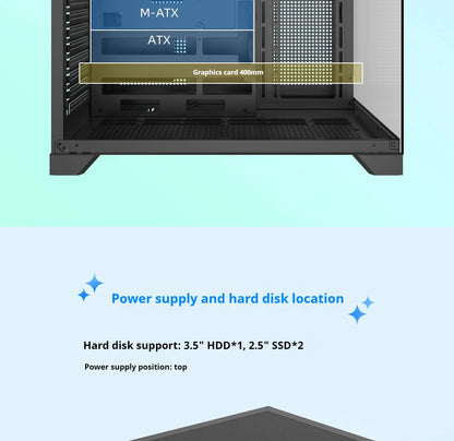 Gaming PC Case Dreamland Pro ATX Dual Glass 360mm Chassis