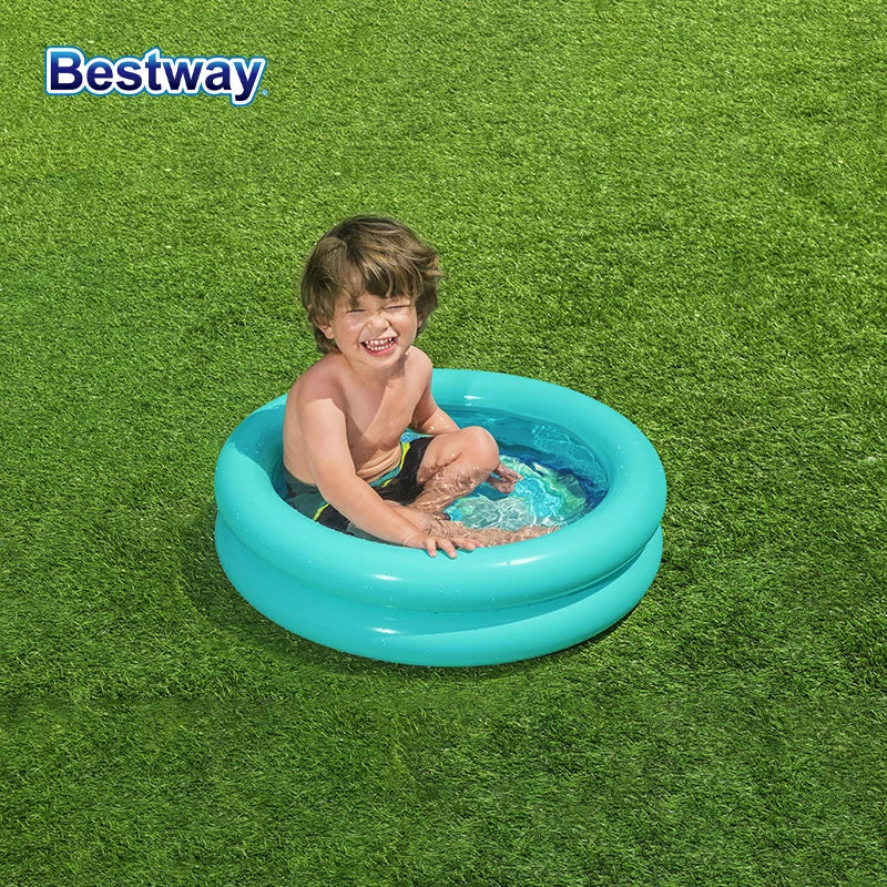 Inflatable Backyard Swimming Pool for Kids, 8ft Portable Summer Play Pool with Durable PVC and Bright Colors