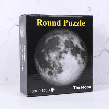 Puzzle 1000 Piece Round Moon Puzzle Space Themed Challenge Educational Gift For Space Lovers Family Fun