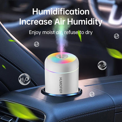 180ML Mini USB Aroma Diffuser - Electric Humidifier for Home, Car & Bedroom, Essential Oil Purifier with Mist Lights
