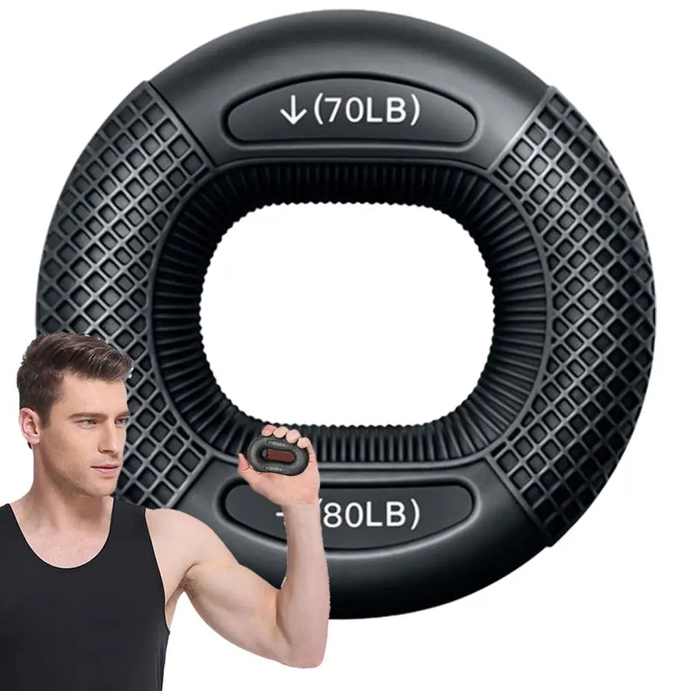 Grip Strengthener Ring Silicone Finger Trainer for Hand Muscles, Portable Home Fitness Accessory, 6 Weight Variants
