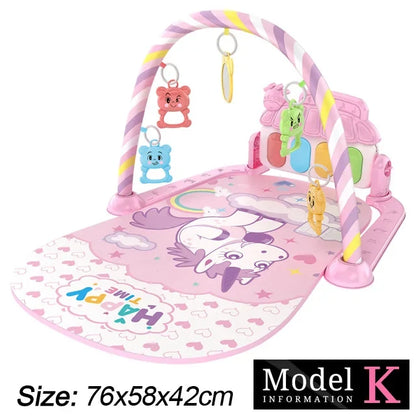 Baby Play Gym Piano Activity Mat With Hanging Toys Newborn Early Education Fall 2025 Sensory Motor Skill Gift