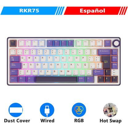 Mechanical Keyboard R75 Gasket 80Key RGB Hot Swap Spanish