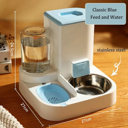 Automatic Pet Feeder Gravity Food And Water Dispenser Set No Batteries Hands Free Fall 2025 Easy Clean