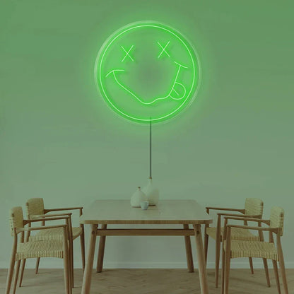 LED Neon Sign 35cm USB Powered Smile Face Wall Hanging Night Light Bedroom Decor Fall 2025 Gift