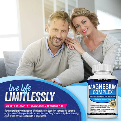 Magnesium Complex 1000mg Supplement - Fall 2026 Wellness Trend - Sleep Support And Muscle Relaxation
