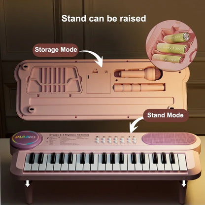 Kids Piano Keyboard Toy With Microphone 37 Keys Educational Musical Toy Back To School 2026 Gift Idea