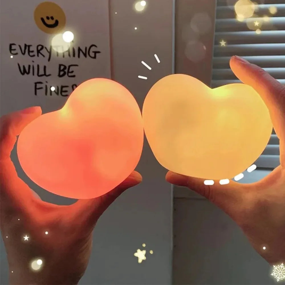 Unique 3D Heart-Shaped Night Light - Romantic Valentine's Day Gift & DIY Table Decor, White & Pink