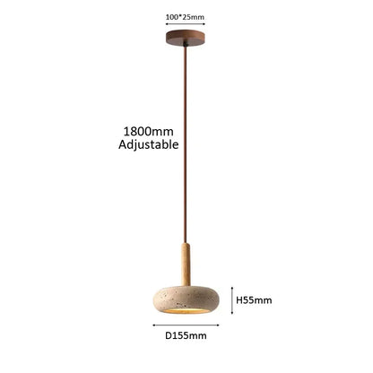 Japandi LED Pendant Lamp Yellow Stone Wabi Sabi Ambient Design