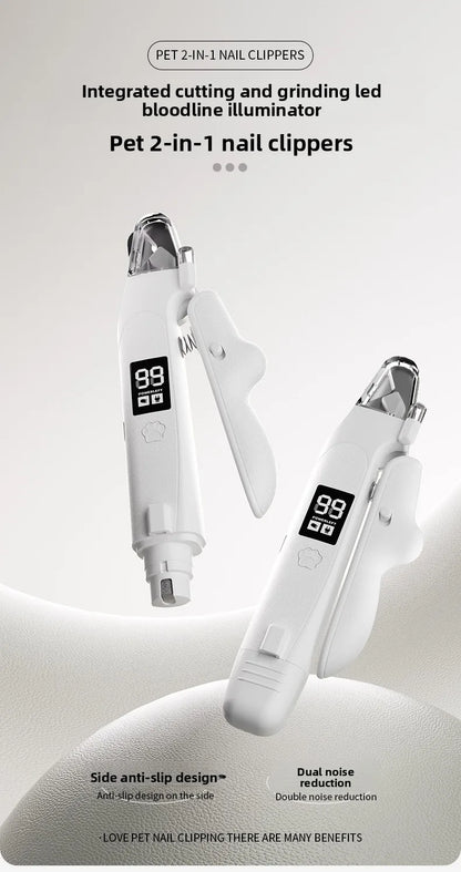 2-in-1 Pet Nail Clipper & Grinder with LED Blood Line Light – USB-C Rechargeable Dog Cat Trimmer 2026