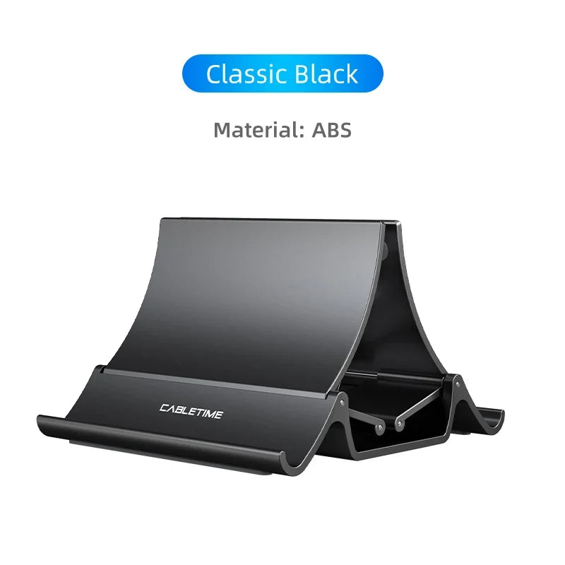 Vertical Laptop Stand with Silicone Grip - Dual Device Holder for MacBook & Tablet, Heat Dissipation,