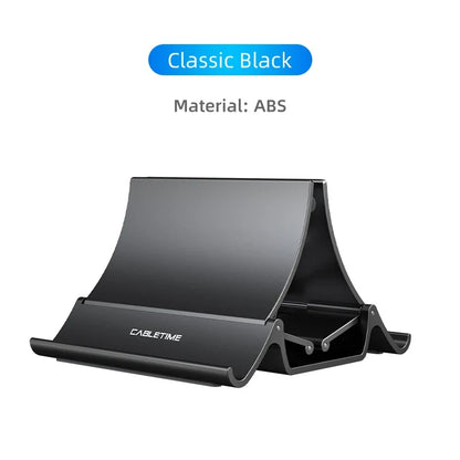 Vertical Laptop Stand with Silicone Grip - Dual Device Holder for MacBook & Tablet, Heat Dissipation,