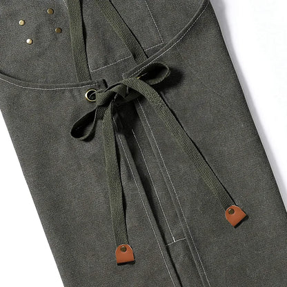 Canvas Apron Adjustable Crossback Work Apron For Kitchen Chef Restaurant Cafe Fall 2025 Durable Pockets