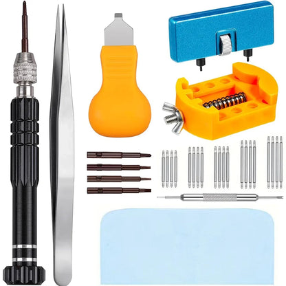 Watch Repair Tool Kit All In One 32-Piece Set Fall 2026 DIY Repair Kit With Screwdrivers Case Opener Tweezers