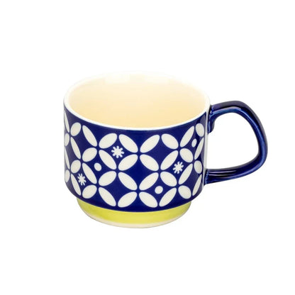 Coffee Mug 300ml Japanese Flower Ceramic Set Retro Drinkware Office Entertaining Fall 2025 Ergonomic Handgrip Gift