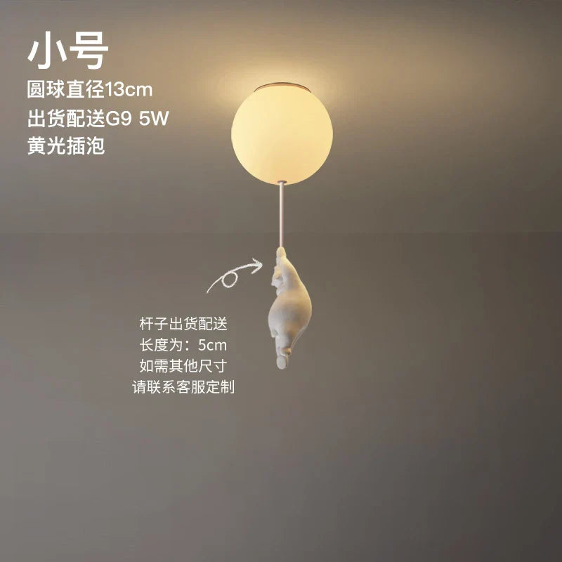LED Ceiling Light Warm Cartoon Bear Design Kids Bedroom Ceiling Lamp Fall 2025 Cozy Nightlight Decor