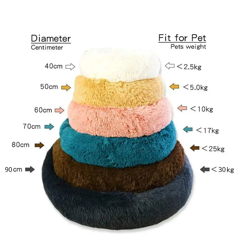 Pet Bed Round Plush Bed Winter Warm 2026 Washable Cozy Comfort For Pets