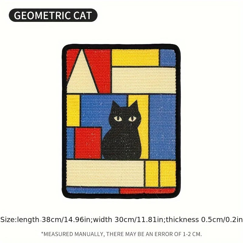 Cat Scratching Post Wall Mounted Mat Durable Soft Fabric With Stitched Edges Small Space Living 2025 Protects Furniture