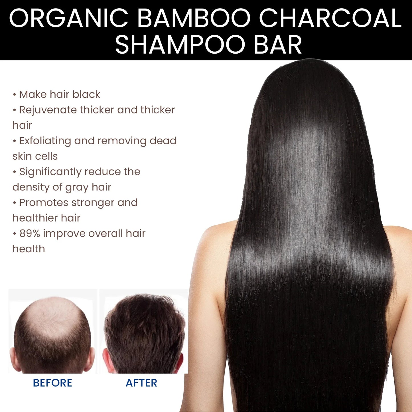 Bamboo Charcoal Shampoo Soap Bar 60g – Deep Scalp Cleanse Oil Control Hair Nourishing TikTok Viral 2026
