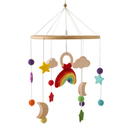 Wooden Baby Mobile Natural Wood Newborn Crib Mobile 0-12 Months Nursery Decor Newborn Gift 2025 Soothing Music