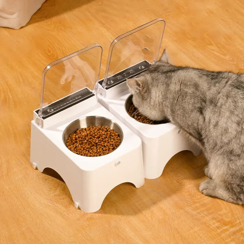 Smart Cat Feeder Infrared Auto Open Cover Dual Stainless Steel Bowls Fall 2025 Hands Free Anti Mouse Mess Free