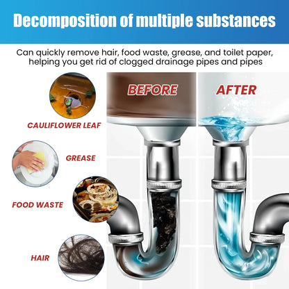 Drain Cleaner Powder 6 Pack Pipe Unclogger Hair Clog Remover Odor Eliminator Eco Friendly Fall 2026 Home Care