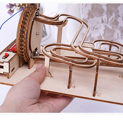 Marble Run Wooden 3D Mechanical Puzzle Kit Gear Driven Track STEM Toy Back To School 2025 Educational Gift