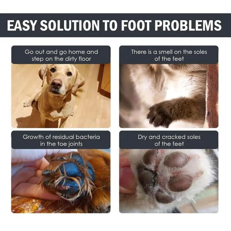 Rinse-Free Pet Foot Cleaner Foam with Silicone Brush - Gentle Paw Care for Dogs & Cats