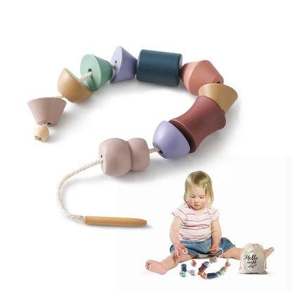 Variant image for Wooden Stacking Toy Set for Babies and Toddlers, Montessori Animal Threading Toy, Educational Fine Motor Skills Development-1