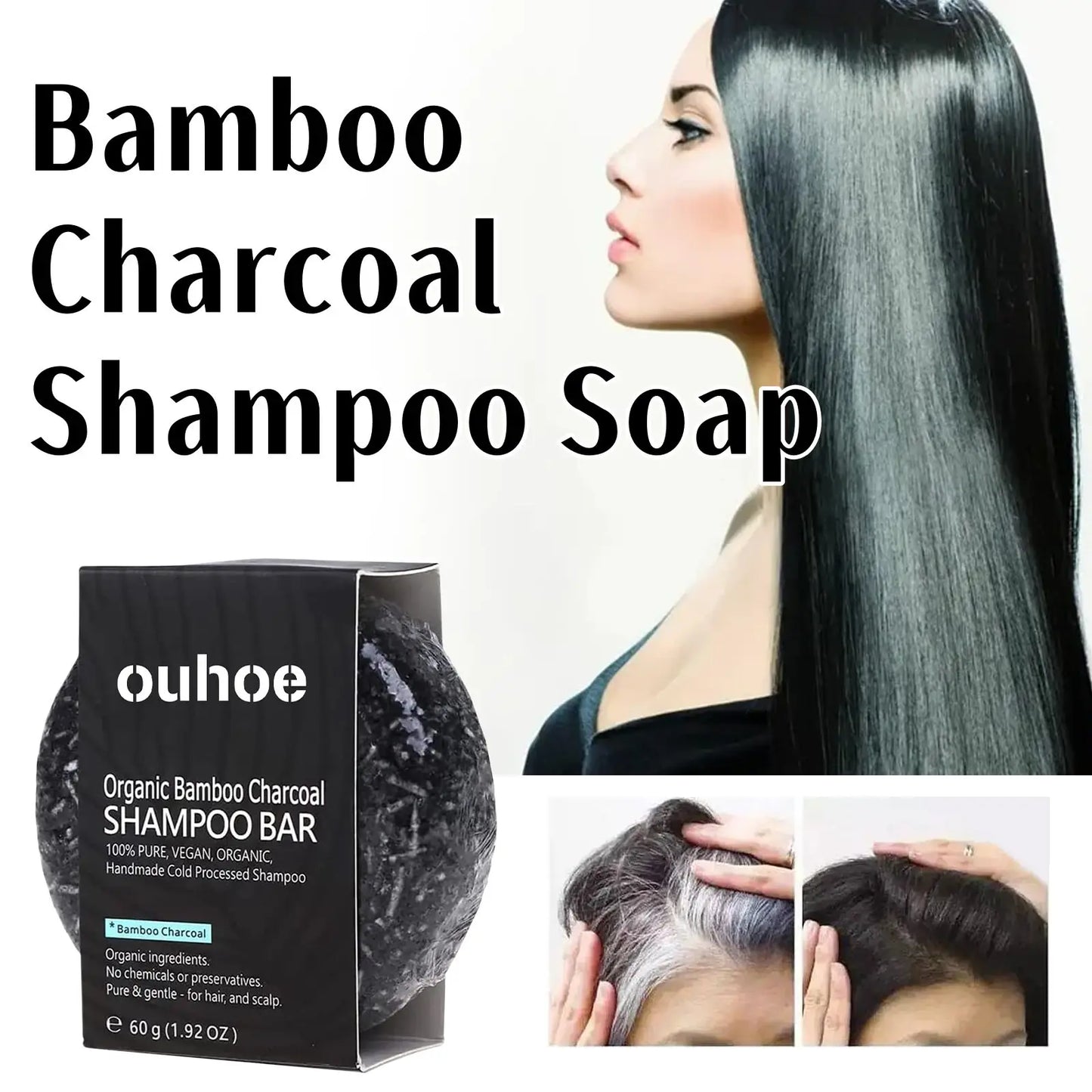 Bamboo Charcoal Shampoo Soap Bar 60g – Deep Scalp Cleanse Oil Control Hair Nourishing TikTok Viral 2026