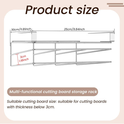 Under Cabinet Cutting Board Organizer Stainless Steel Hanging Rack Kitchen Space Saving Fall 2025 Countertop Saver