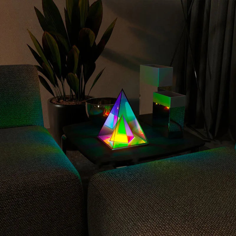 LED Night Light USB Dimmable Pyramid Lamp Ambient Bedroom Decor Fall 2025 Mood Lighting Gift