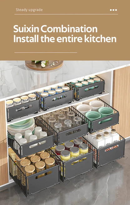 Pull Out Cabinet Organizer Slide Drawer Kitchen Rack