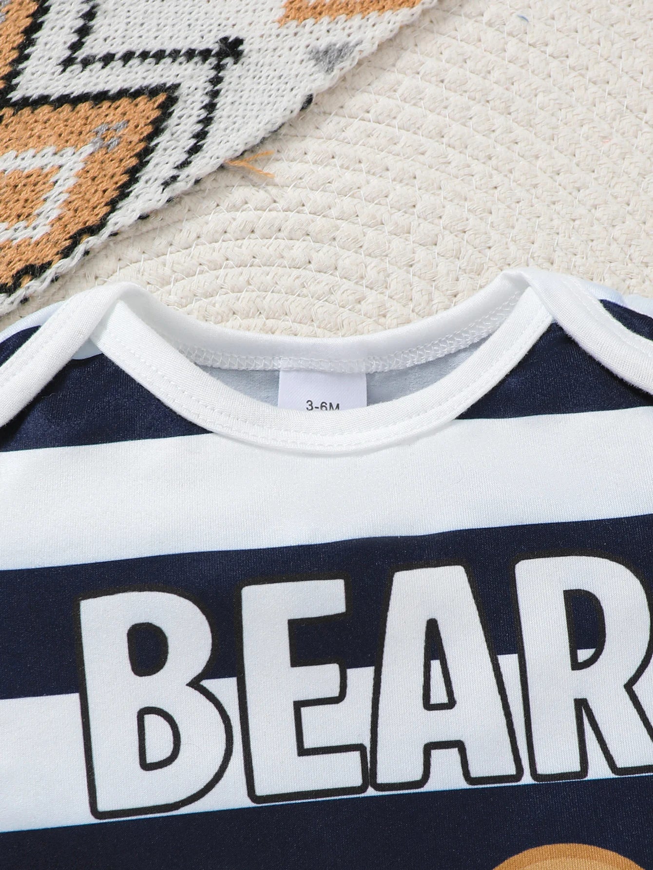 Bear decorated overall shorts from baby boys summer outfit set