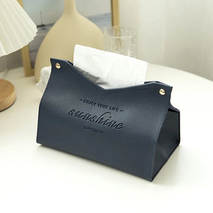 Leather Tissue Box - Nordic Car & Home Decor, Large Storage Napkin Holder