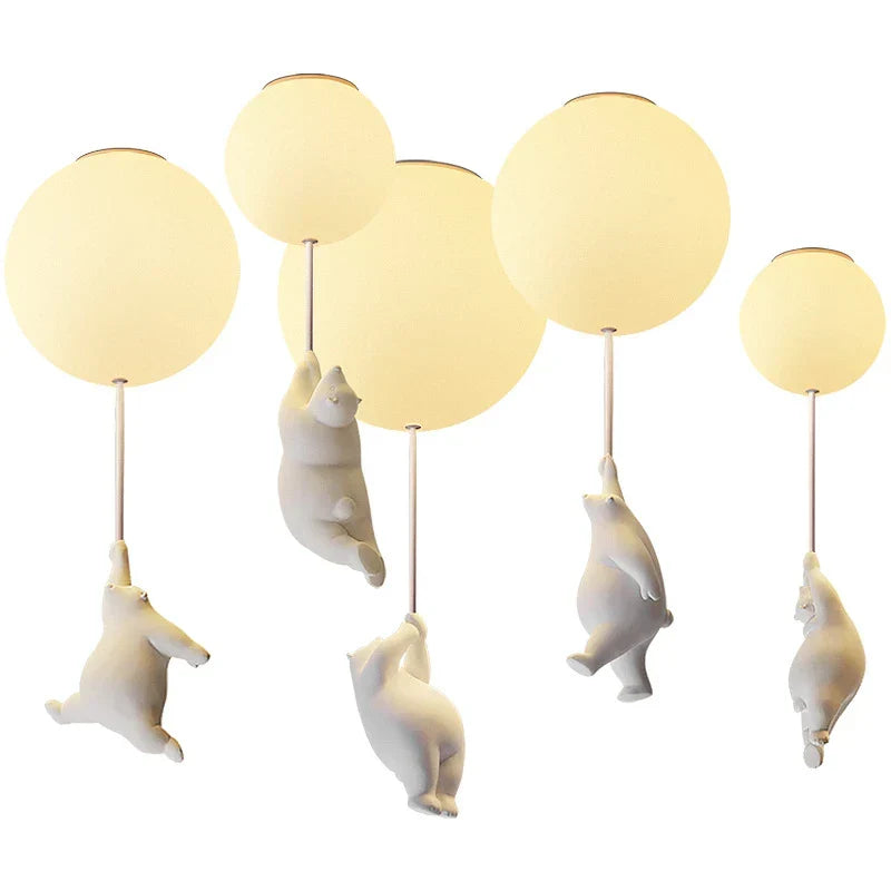 LED Ceiling Light Warm Cartoon Bear Design Kids Bedroom Ceiling Lamp Fall 2025 Cozy Nightlight Decor