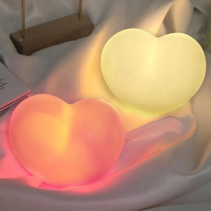 Unique 3D Heart-Shaped Night Light - Romantic Valentine's Day Gift & DIY Table Decor, White & Pink