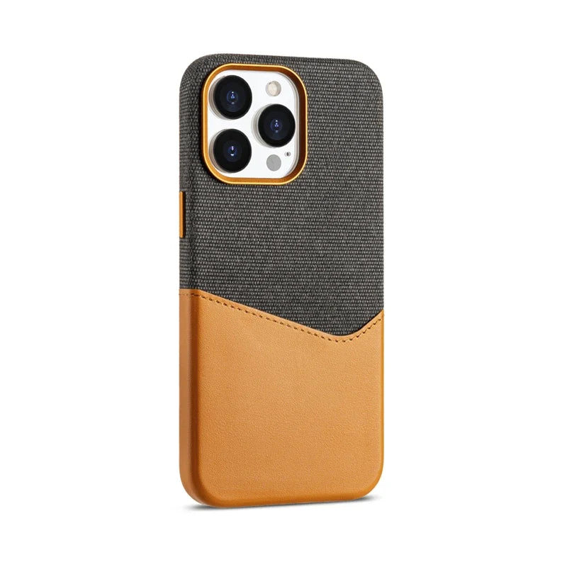Card Holder MagSafe Leather Phone Case for iPhone 16 15Pro Max Wireless Charging Cover