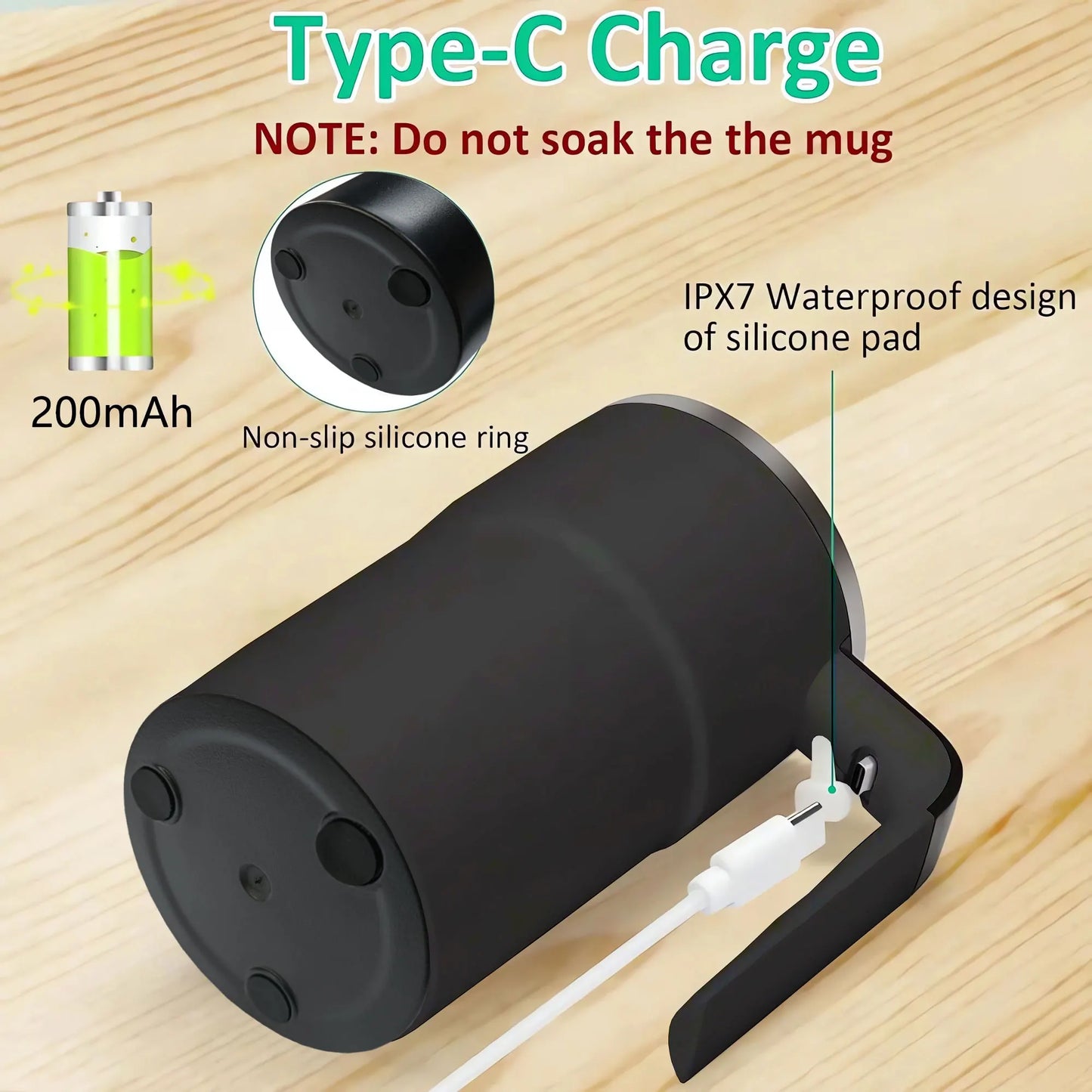Self Stirring Mug 380ML Stainless Steel Interior USB Rechargeable Electric Coffee Cup Back To Work 2025 IP67 Waterproof