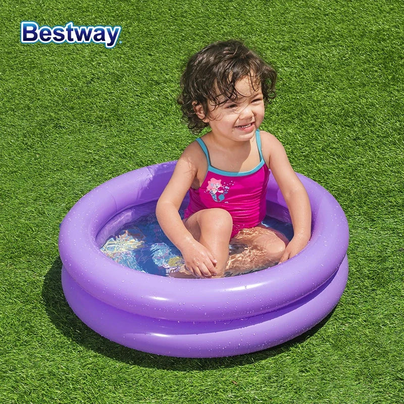 Inflatable Backyard Swimming Pool for Kids, 8ft Portable Summer Play Pool with Durable PVC and Bright Colors