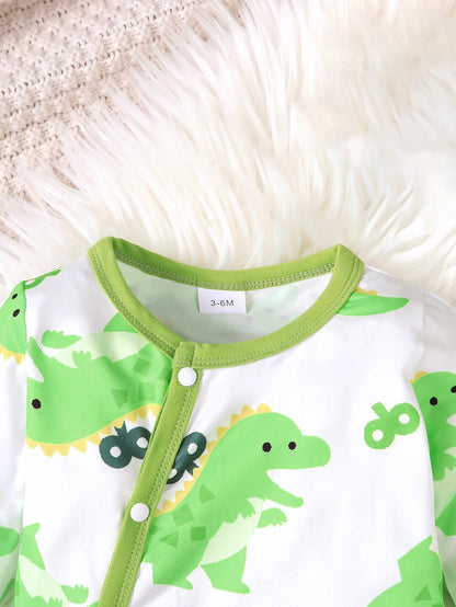 Additional gallery view 21 of baby boys bear print button-up winter romper