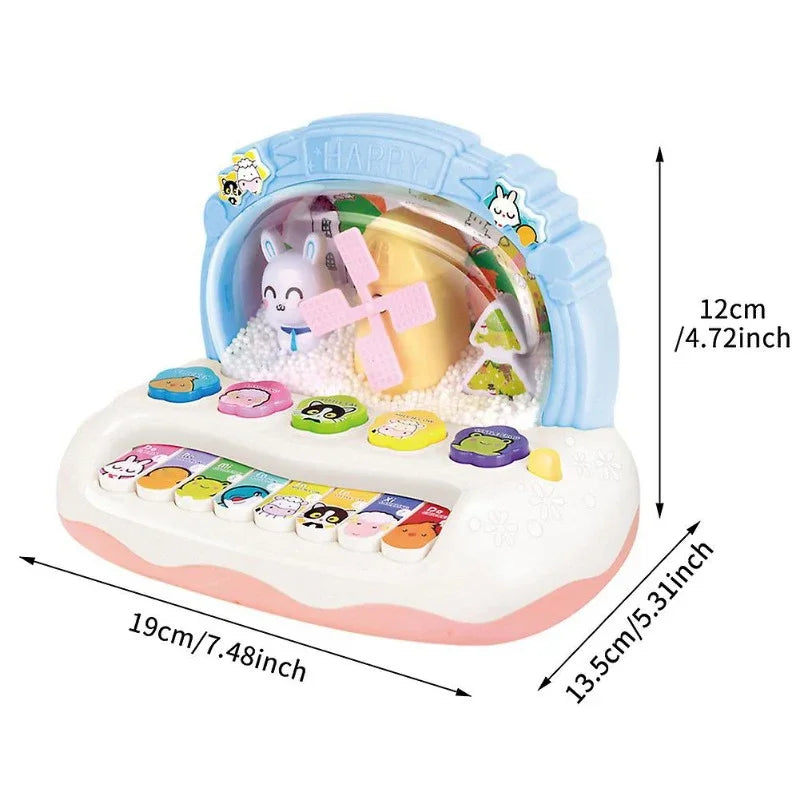 Kids Cartoon Electronic Piano with Animal Sounds and Lights - Educational Musical Instrument Toy for Ages 3+, Perfect Birthday Gift
