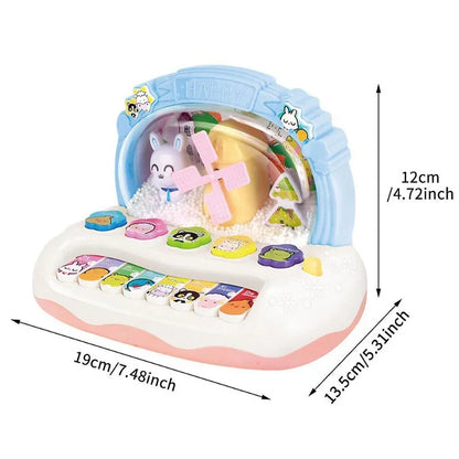 Kids Cartoon Electronic Piano with Animal Sounds and Lights - Educational Musical Instrument Toy for Ages 3+, Perfect Birthday Gift
