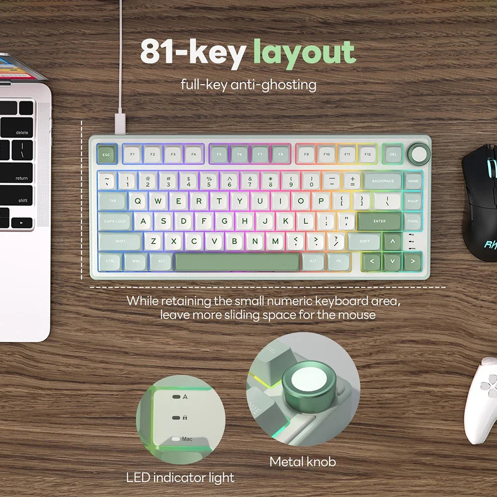 Mechanical Keyboard R75 Gasket 80Key RGB Hot Swap Spanish