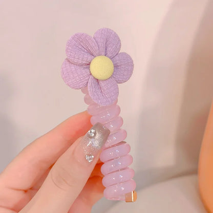 Colorful Butterfly Hair Gum for Kids - Non-Damaging Hair Rope, Braided Telephone Line Ponytail Headband
