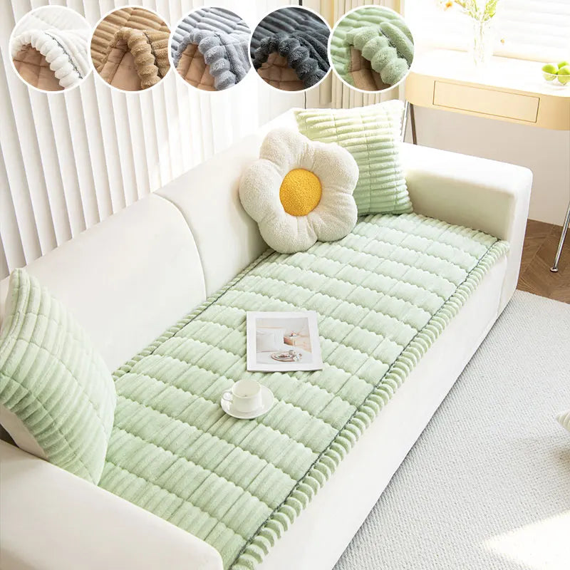 Flannel Sofa Seat Cushion - Anti-Slip 100% Polyester Cover for Couch Recliner and Accent Chair All Season